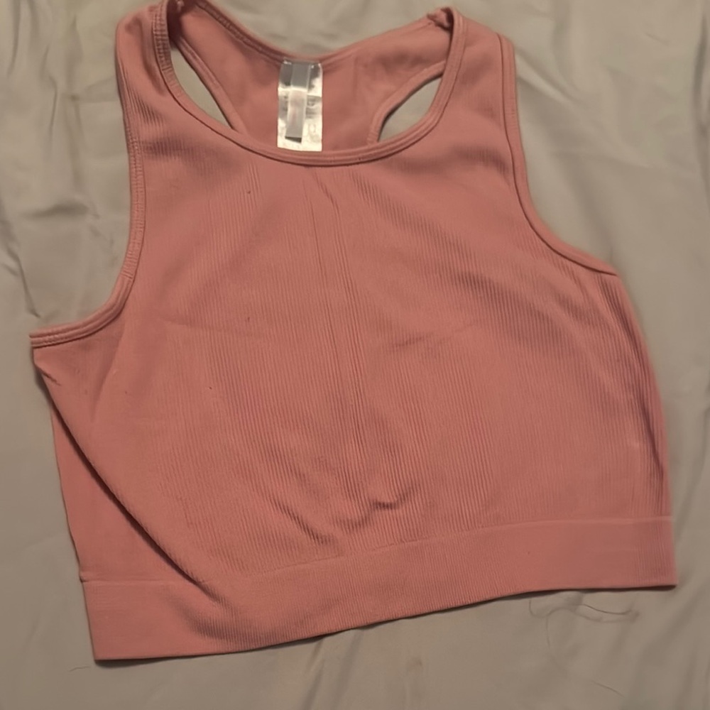 Pink Ribbed Tank Top